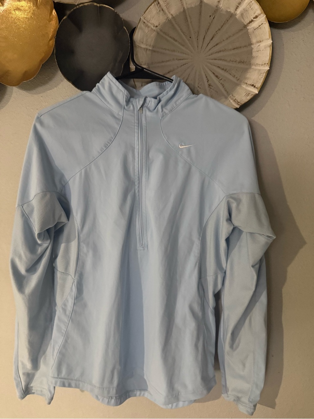 Nike Pale Baby Blue Quarter-Zip Athletic Pullover